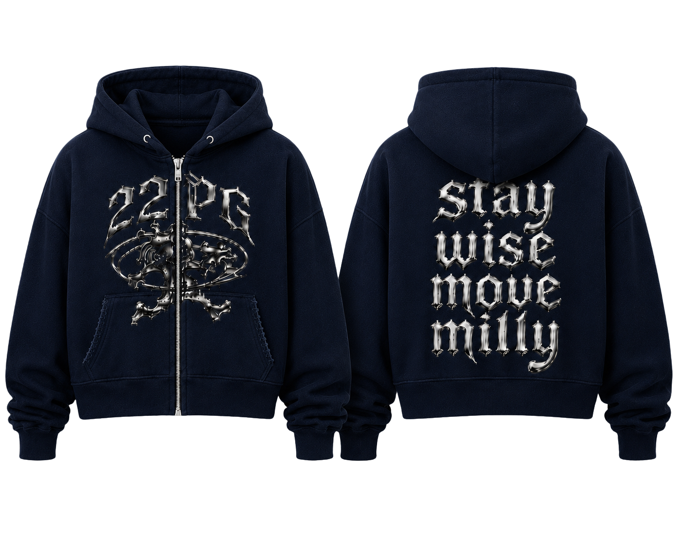 Navy Cathedral Zip